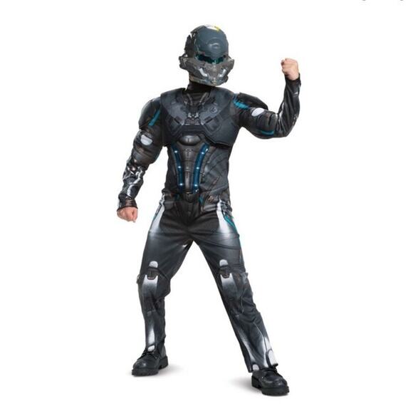 Disguise Halo Boys Halloween Light-Up Spartan Locke Costume Sz M 8/10 w/Mask New - Picture 1 of 2